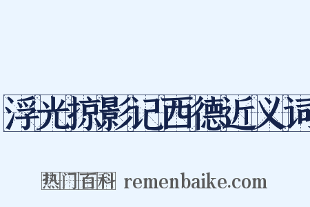 浮光掠影记西德近义词是什么意思的图片